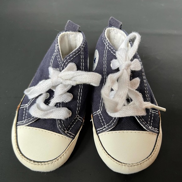 Converse Chuck Taylor All Star Prewalker Booties Blue Canvas Crib size 4 - Picture 4 of 10
